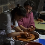 A Armenian decorator in training with Estelle Richard
